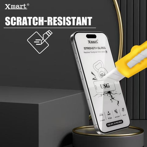 Image of 50KG Strength ULTRA STRONG GLASS Screen Protector for iphone 15, 16, 17 TOP Tempered Glass with 9H+ Hardness
