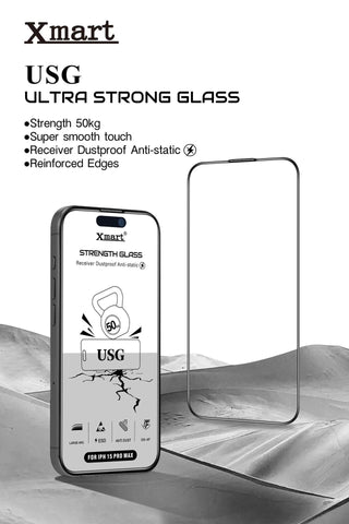 Image of 50KG Strength ULTRA STRONG GLASS Screen Protector for iphone 15, 16, 17 TOP Tempered Glass with 9H+ Hardness