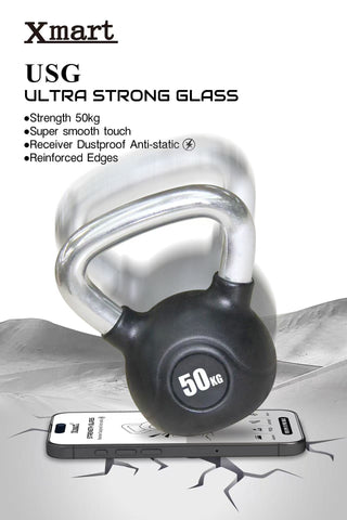 Image of 50KG Strength ULTRA STRONG GLASS Screen Protector for iphone 15, 16, 17 TOP Tempered Glass with 9H+ Hardness
