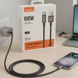 100W High-Speed USB-C Charging Cable – 150cm Durable Nylon Braided Design